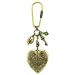 Heart Lockets Brass Tone Charm Key Fob