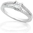 1/2ctw Princess Diamond Engagement Ring in 14kt White Gold