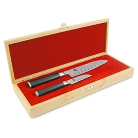 Click here to buy 2 Piece Asian Santoku Set in Bamboo Box-Kershaw Shun Classic by Shun.
