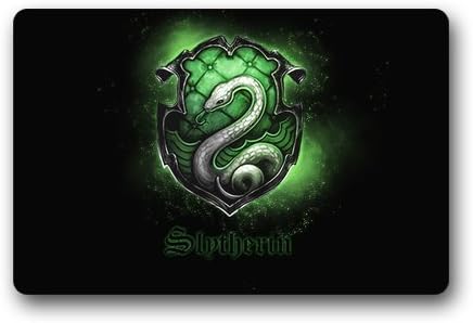LaHuo Harry Potter Slytherin Logo Must For Harry Fans Custom Design Doormats Outdoor Indoor Stairs Bath Front Door Small Rug Machine-Washable Neoprene Rubber Doormat 30"(L) x 18"(W)