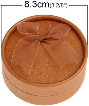 6 PCs Jewellery Gift Boxes Ring Display Paper Round Brown 8.3cmDia.