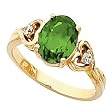 14K Yellow Gold Chatham Created Emerald and Diamond Ring