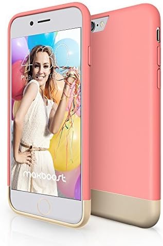 iPhone 6 Case, Maxboost [Vibrance Series] Protective Slider Case for Apple iPhone 6 (4.7)[Lifetime Warranty] SOFT-Interior Scratch Protection with Vibrant Trendy Color -Cherry Blossom / Champagne Gold