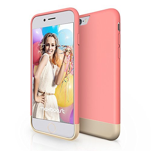 iPhone 6 Case, Maxboost [Vibrance Series] Protective Slider Case for Apple iPhone 6 (4.7)[Lifetime Warranty] SOFT-Interior Scratch Protection with Vibrant Trendy Color -Cherry Blossom / Champagne Gold