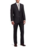 Tommy Hilfiger Mens Pin Stripe Trim Fit Suit, Gray, 36 Regular