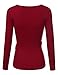 Doubjlu Womens Long Sleeve Deep V-Neck & Round Neck Ribbed Knit Sweater