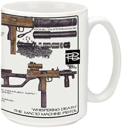 Cuppa Second Amendment Rights 15-Ounce Coffee Mug with MAC 10's