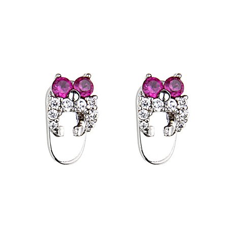 Sterling Silver Rhodium Plated Sandal Stud Earrings with Screw-back