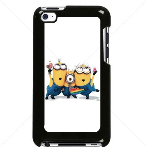 Despicable Me Minions Apple iPod Touch iTouch 4th Generation Hard Plastic Black or White cases (Black)