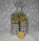 IMAGE OF 100% Beeswax Candles - 36 Tea-Light Candles in YELLOW - Metal Cups