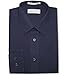 Biagio Men's 100% Cotton Solid Navy Blue Color Dress Shirt w/Convertible Cuffs