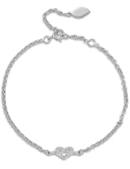 Victoria Kay 1/10ct White Diamond Bow Tied Heart Bracelet in 14k White or Yellow Gold (J-K, I2-I3)