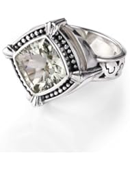 Lori Bonn® Sterling Silver "Mojo" Green Amethyst Cushion Square Cocktail Ring Size 8