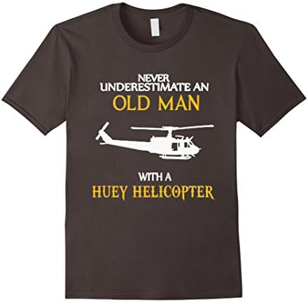Men's OLD MAN WITH HUEY HELICOPTER Medium Asphalt