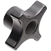 Morton Phenolic Four Arm Knob, Fluted Rim, Threaded Hole, 3/8"-16 Thread Size x 1/2" Thread Length, 2" Width (Pack of 5)