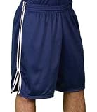 Teamwork Side Stripe lacrosse shorts 26-DK. GREEN/WHITE STRIPES YOUTH LARGE