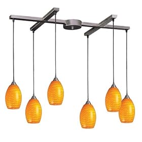 Mulinello - 6 Light Kitchen Island Pendant Track Lighting Fixture - Brushed Nickel -... by ELK Lighting