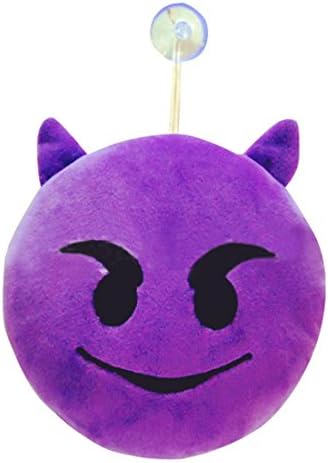 Yimengsi Decorate Ornament 6" Round Plush Emoji Soft Toys Small Throw Pillows, Devil
