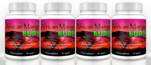 African Mango Burn (4 Bottles) - The Ultimate African Mango Fat Burning Supplement. Pure Irvingia Gabonensis Weight Loss, Appetite Suppressing Diet Pill