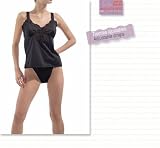 Classic Camisole Top with Lace Trime & Adjustable Straps (46, Black)