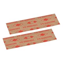 PM Company $10/SecurIT Kraft Flat Quarter Coin Wrappers, 4 Inches Length, Brown/Orange, 16,000 Carton (53025)
