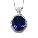 18K White Gold Tanzanite and Diamond Pendant