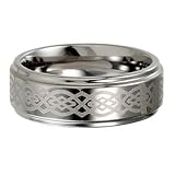 Mens Tungsten Celtic Knot Design Wedding Band 8 MM size 8 - 13