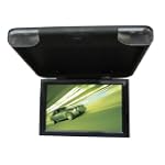 NEW GRAY 17" FLIP DOWN LCD CAR MONITOR OVERHEAD ROOF 4 DVD with IR TRANSMITTER AND WIRELESS REMOTE CONTROLS