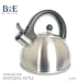 B&E (TM) Stainless Steel Teakettle 2.1 Quarts Whistling Tea Kettle (XM009) - Value Sale (Silver)