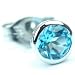 9ct White Gold and Blue Topaz Single Stud Earring, THIS IS A SINGLE EARRING!
