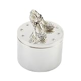 AT-Giftware - Boite &agrave; Bijoux en M&eacute;tal Argent&eacute; - Design Chaussures en Crystal avec Diamants Fantaisie