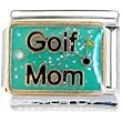 Sparkling Green Golf Mom Italian Charm