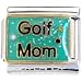 Sparkling Green Golf Mom Italian Charm