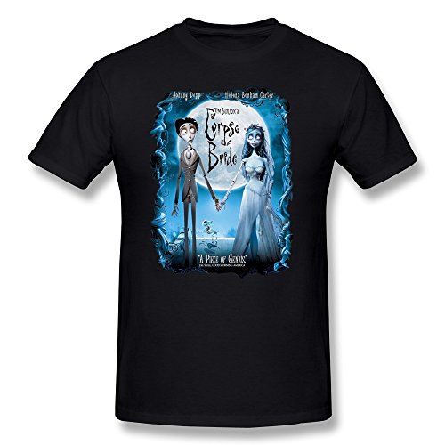 LUYI Men's Tim Burton's Corpse Bride T-shirt S Black