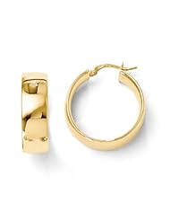 14k Yellow gold Leslies Polished Oval Hinged Hoop Earrings