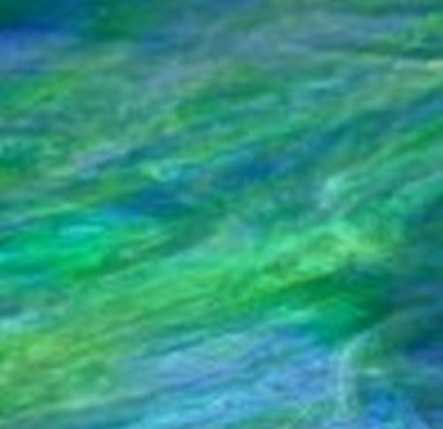 Wissmach Blue/Green Wispy Stained Glass Sheets -3 Pieces 8" X 12" (2sf)