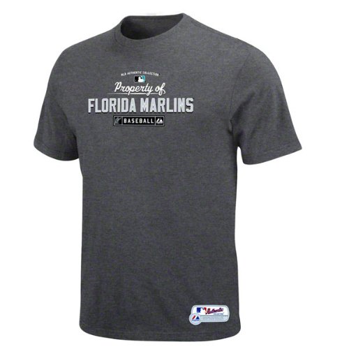 MLB Men's Florida Marlins Property Of Short Sleeve Basic Crew Neck Tee (Pro Carbon Heather, Medium)