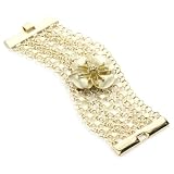 French Connection Xmas Gold Flower Charm Brace