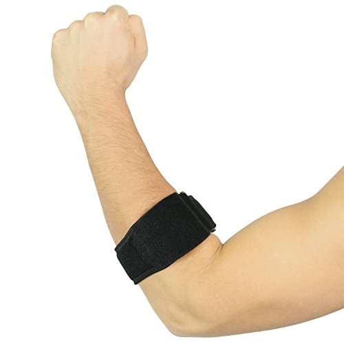 Tennis Elbow Brace by Vive - Best Adjustable Support Strap for Elbow Pain - Golfers Elbow Brace - Compression Pad for Tendinitis and Lateral Epicondylitis - Vive Guarantee (One Size)