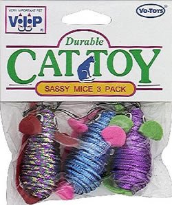 Vo-Toys Sassy Mice 2in 3 pack Cat Toy