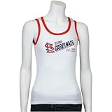 St Louis Cardinals White Ladies Logo Ringer Tank Top