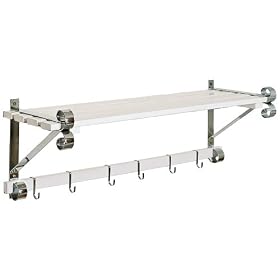 Wooden Kitchen Shelf With Hanging Hooks