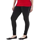 Juniors' Plus-Size Pure Energy Black Studded Straight-Leg Legging