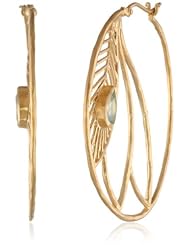 Satya Jewelry "Peacock" Plumage Hoop Earrings