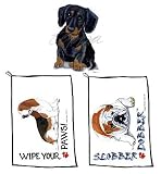 Dachshund Smooth, Black and Tan Wipe Your Paws Towel