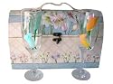 ArtisanStreet's Calla Lily Champagne 3 Piece Gift Set with 4 Flutes with Carrying Case. Hand Painted