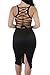 Alvaq Women's Sexy Backless Bodycon Midi Party Evening Dresses Large Black
