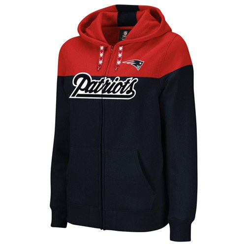 Reebok New England Patriots Women's Football Full Zip Hooded Sweatshirt