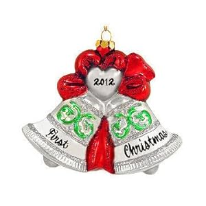 #!Cheap Personalized Double Bells Glass Ornament