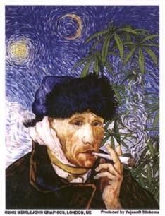 Meiklejohn Graphics - Van Gogh Smoking Pot - Sticker / Decal
